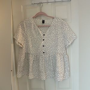 Sheik Polka Dot Half Button Blouse